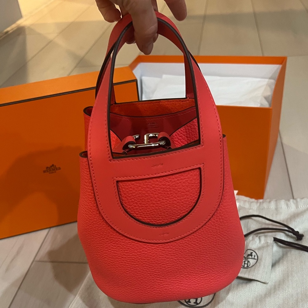 2022 Hermes In-The-Loop 18 calfskin clemence taurillon am rose texan
